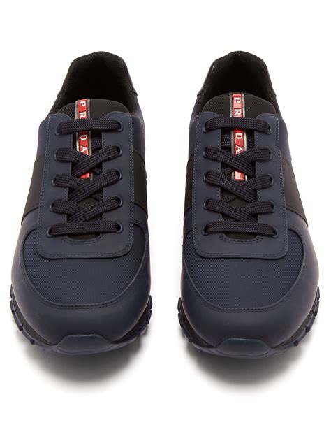 prada navy trainers|prada shoes for men.